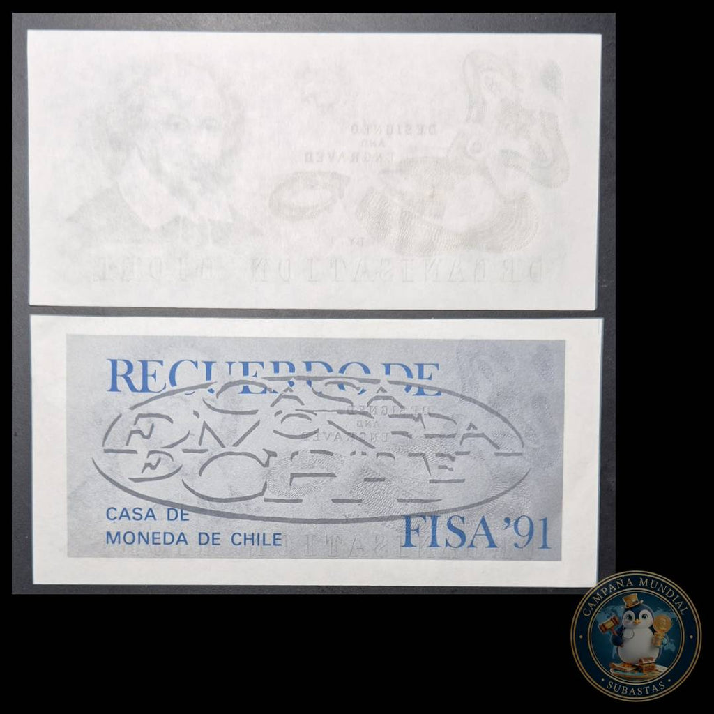C1218 ""DOS(2) x IMPRESOS DE PRUEBA DE LA CASA DE MONEDA . ORGANIZACIÓN GIORI EN DIFERENTES DISEÑO y COLORES    UNC CHILE""