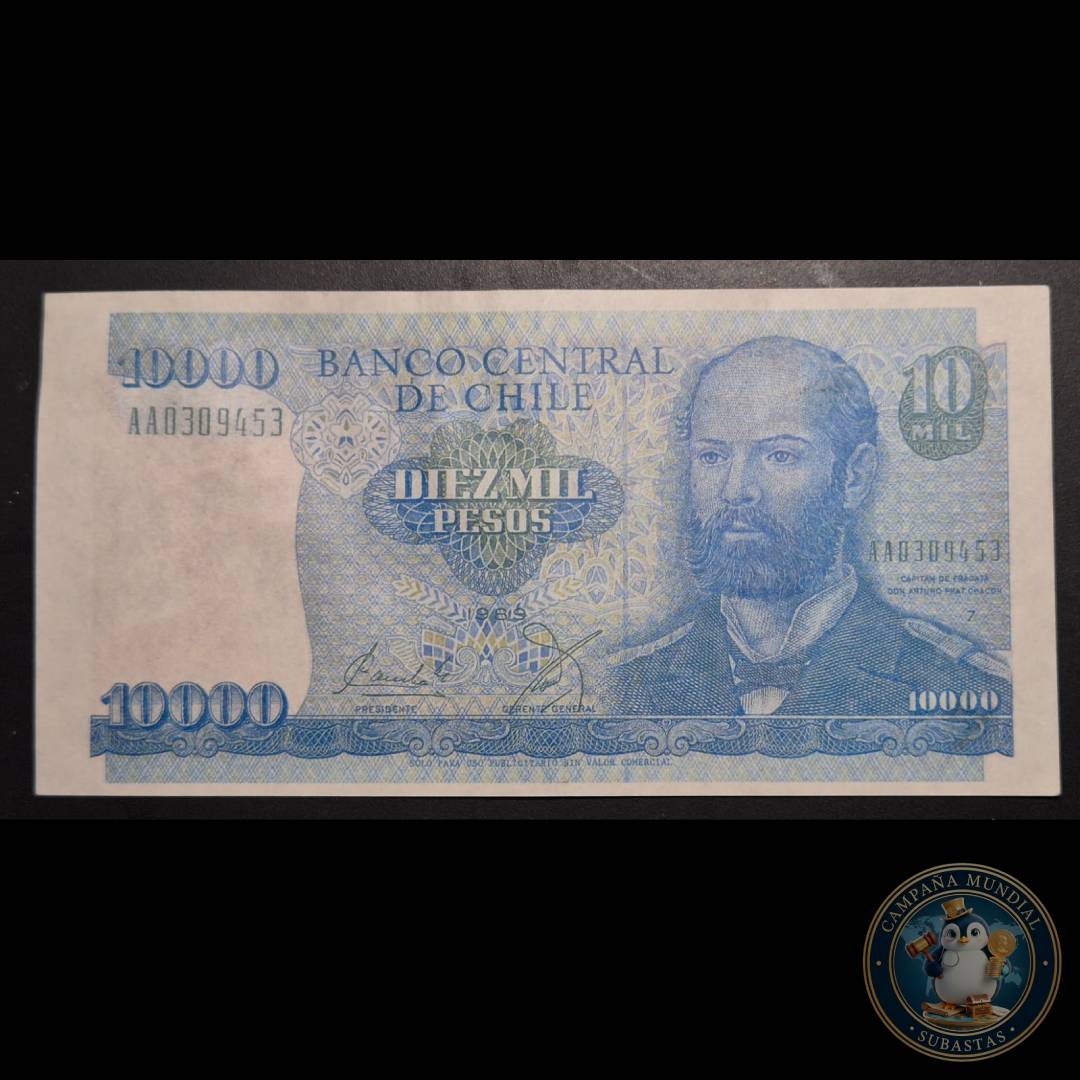 C1219 MUESTRA DE BILLETE DE 10000 ADVERSO Y 5000 PESOS EN  REVERSO (DENOMINADO DE 15MIL PESOS)   CHILE