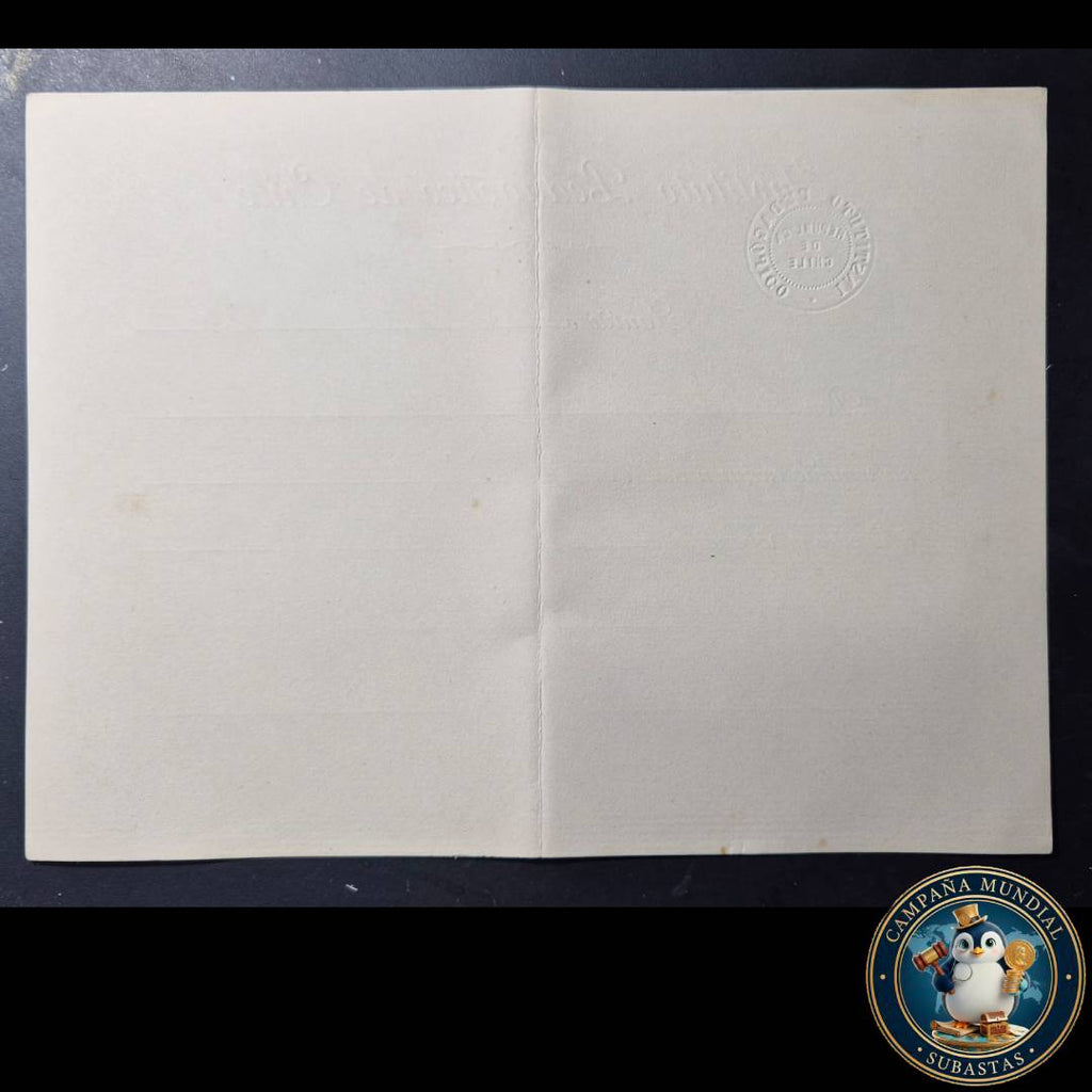 C1231 ""DIPLOMA EMITIDO POR EL INSTITUTO PEDAGÓJICO DE CHILE EL19 DE NOVIEMBRE DE 1902   CHILE""