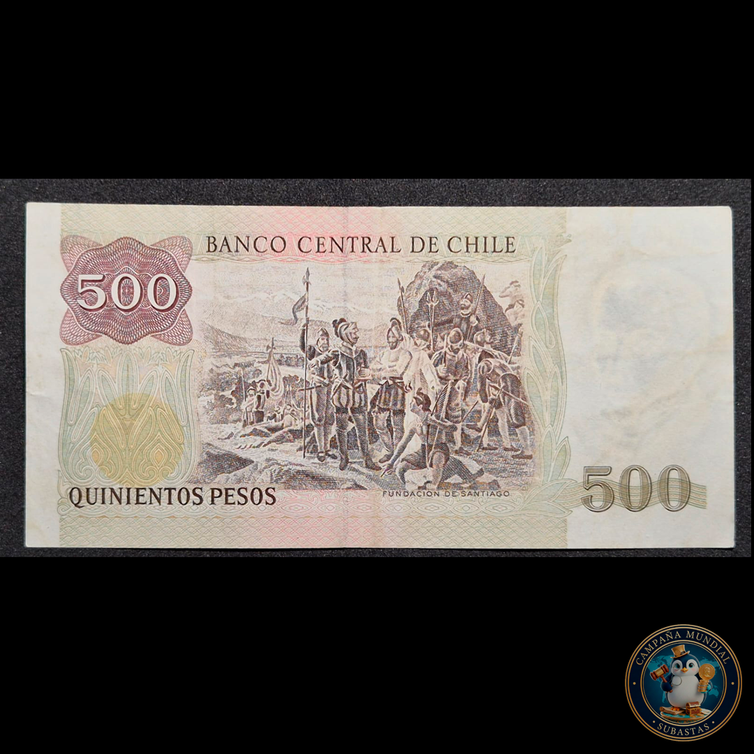C301 .- BILLETE 500 PESOS  AÑO: 1992   FIRMAS: ZAHLER-MARSHALL   XF-     CHILE