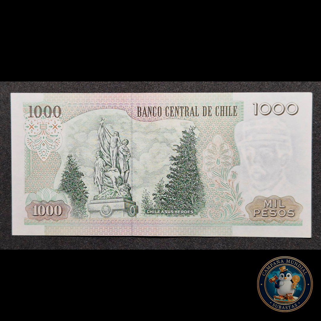 C303 .- BILLETE 1000 PESOS  AÑO: 2000   FIRMAS: MASSAD-CARRASCO   XF+     CHILE