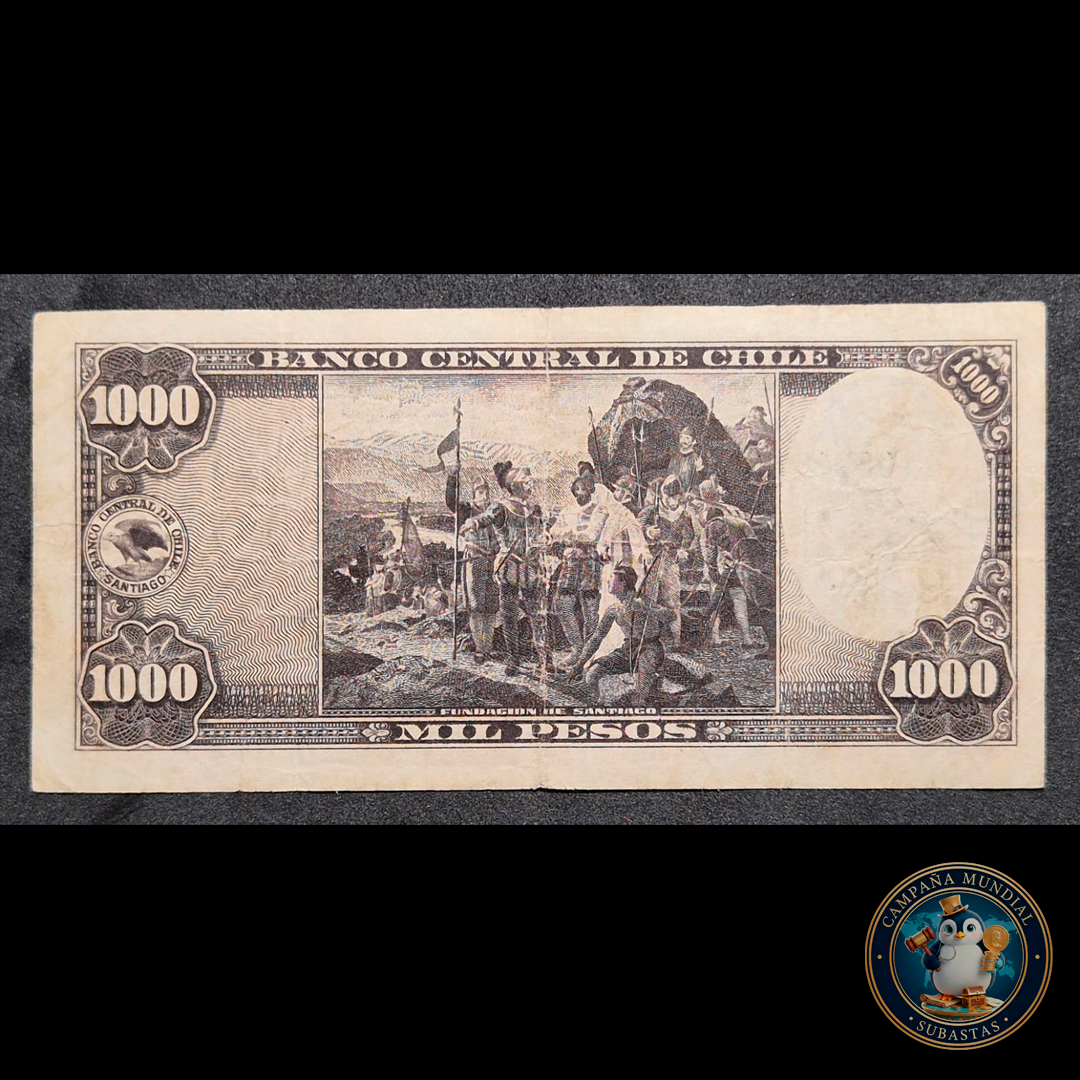 C312 .- BILLETE 1000 PESOS     FIRMAS: MASCKHE-HERRERA  S/SOBRECARGA   VF-     CHILE