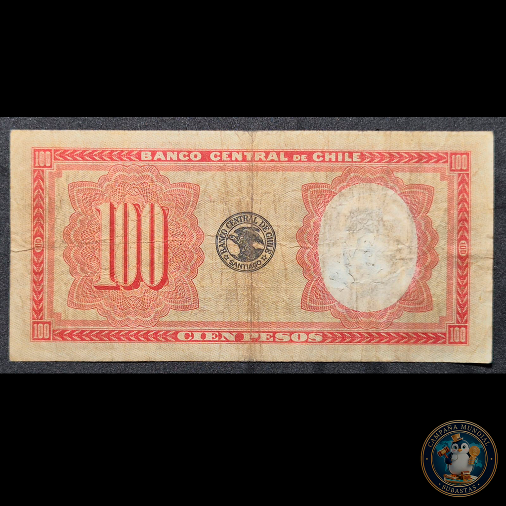 C321 .- BILLETE DE 100 PESOS FECHADO 7 DE JUNIO DE 1933 PRIMERO DE SU SERIE SUBERCASEAUX-MEYERHOLZ (CONGRIO) VF   CHILE
