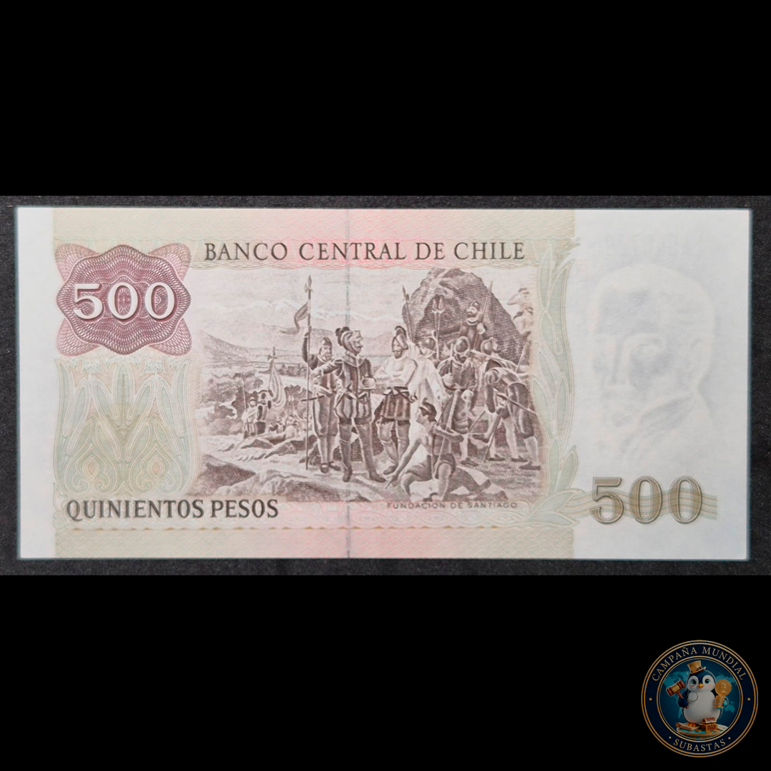 C324 .- BILLETE DE 500 PESOS AÑO: 1994  FIRMAS: ZAHLER-CARRASCO  UNC  CHILE