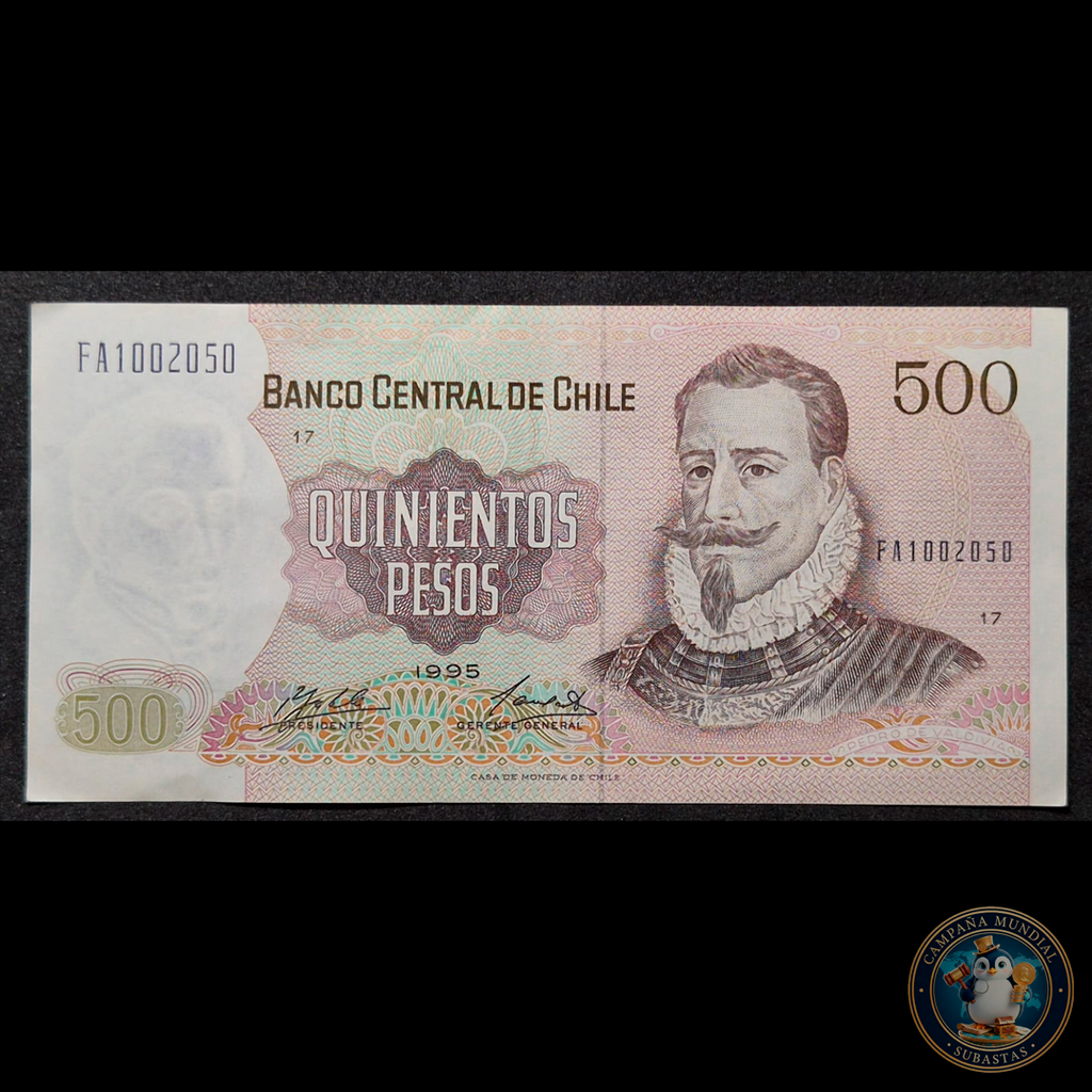 C325 .- BILLETE DE 500 PESOS AÑO: 1995  FIRMAS: ZAHLER-CARRASCO  XF+  CHILE