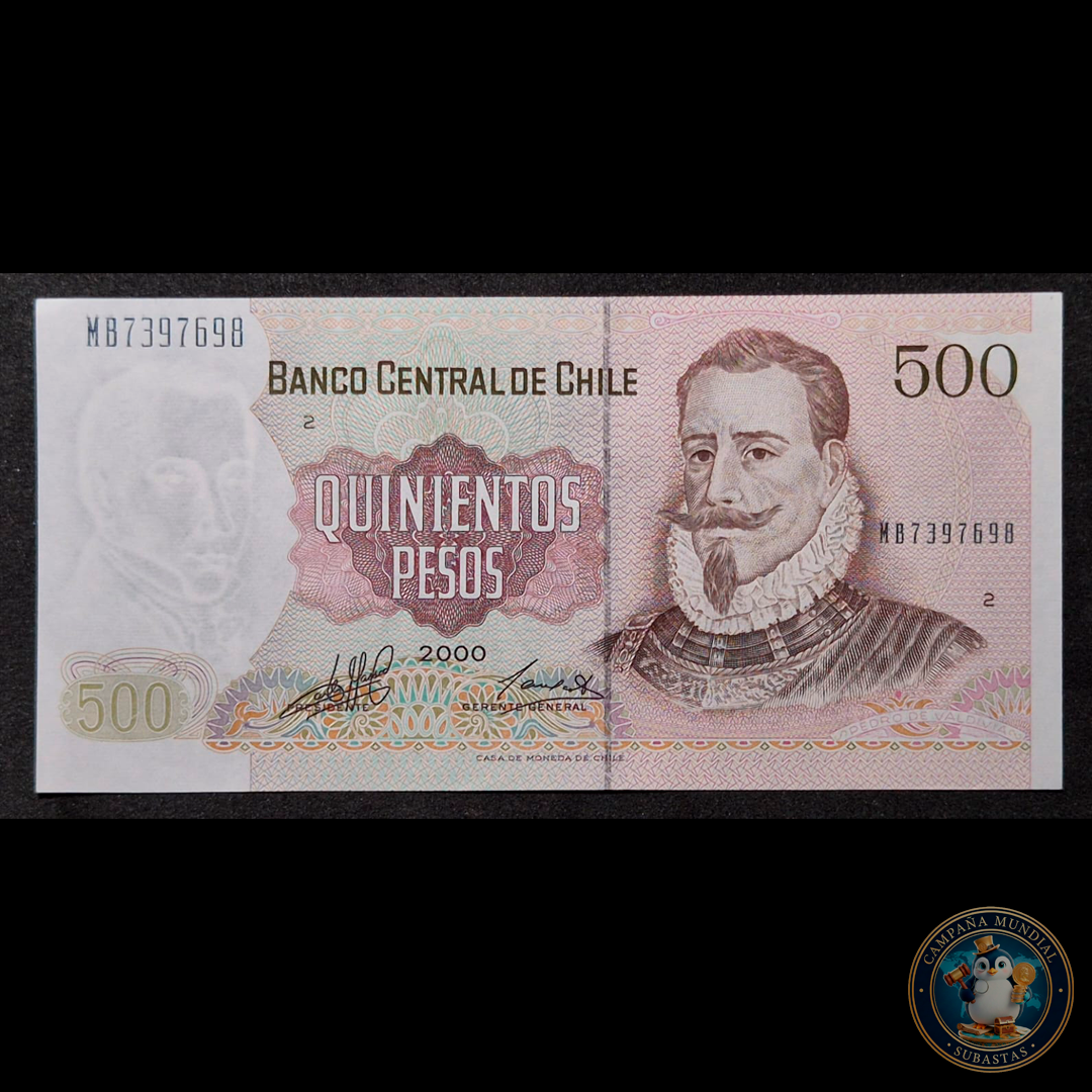 C326 .- BILLETE DE 500 PESOS AÑO: 1995  FIRMAS: MASSAD-CARRASCO  UNC  CHILE