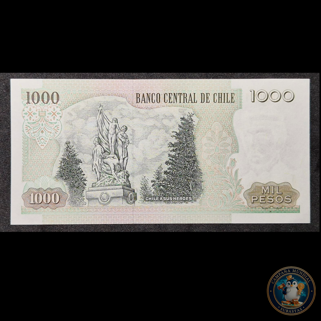 C327 .- BILLETE 1000 PESOS  AÑO: 2009   FIRMAS: DE GREGORIO-ZURBUCHEN   UNC     CHILE