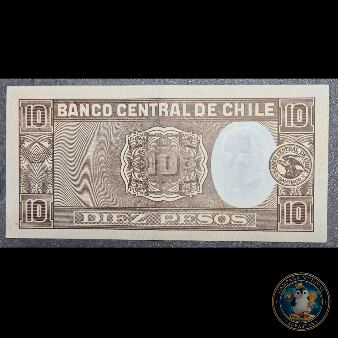 C329 .- BILLETE DIEZ PESOS FECHADO 27-IX-1939  FIRMAS MORA-MEYERHOLZ  XF-    CHILE