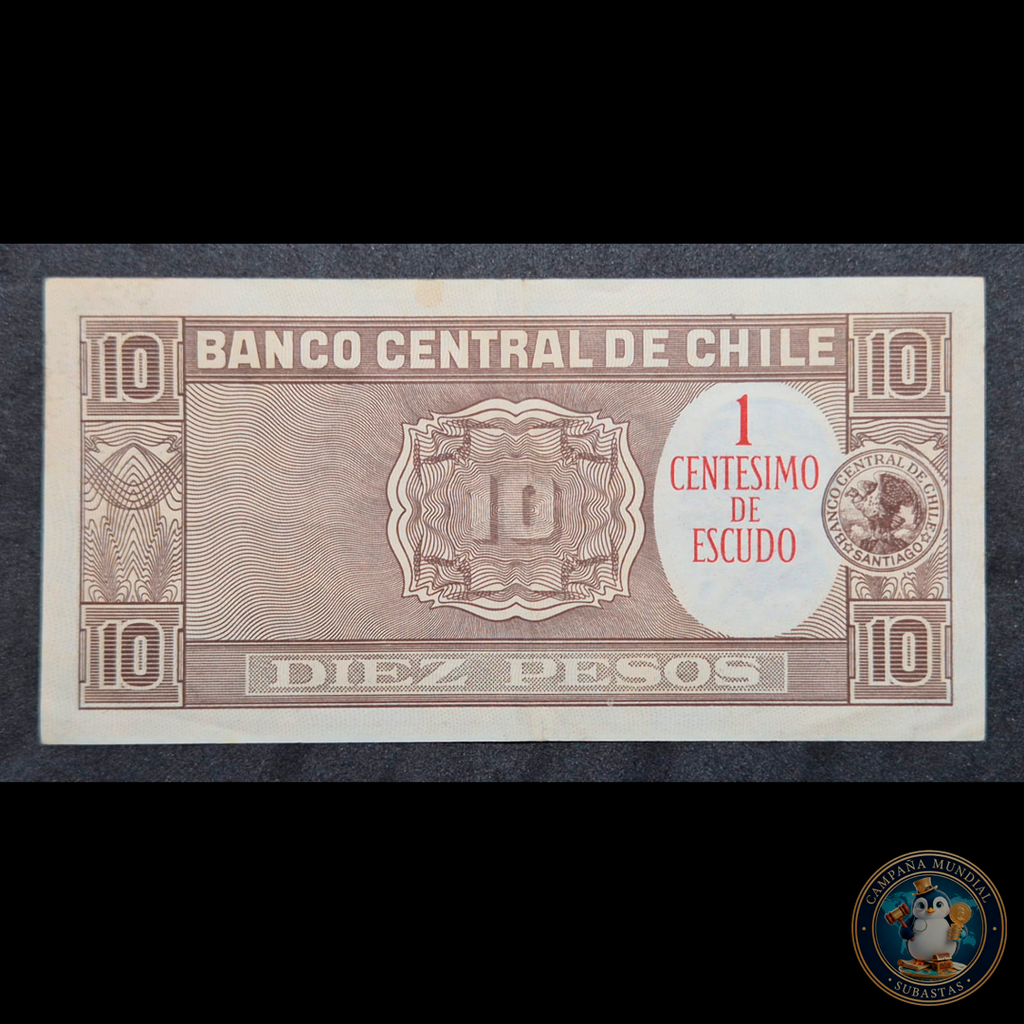 C331 .- BILLETE DE DIEZ(10)  PESOS FIRMAS: FIGUEROA-MACKENNA  (CON SOBRECARGA ) XF  CHILE