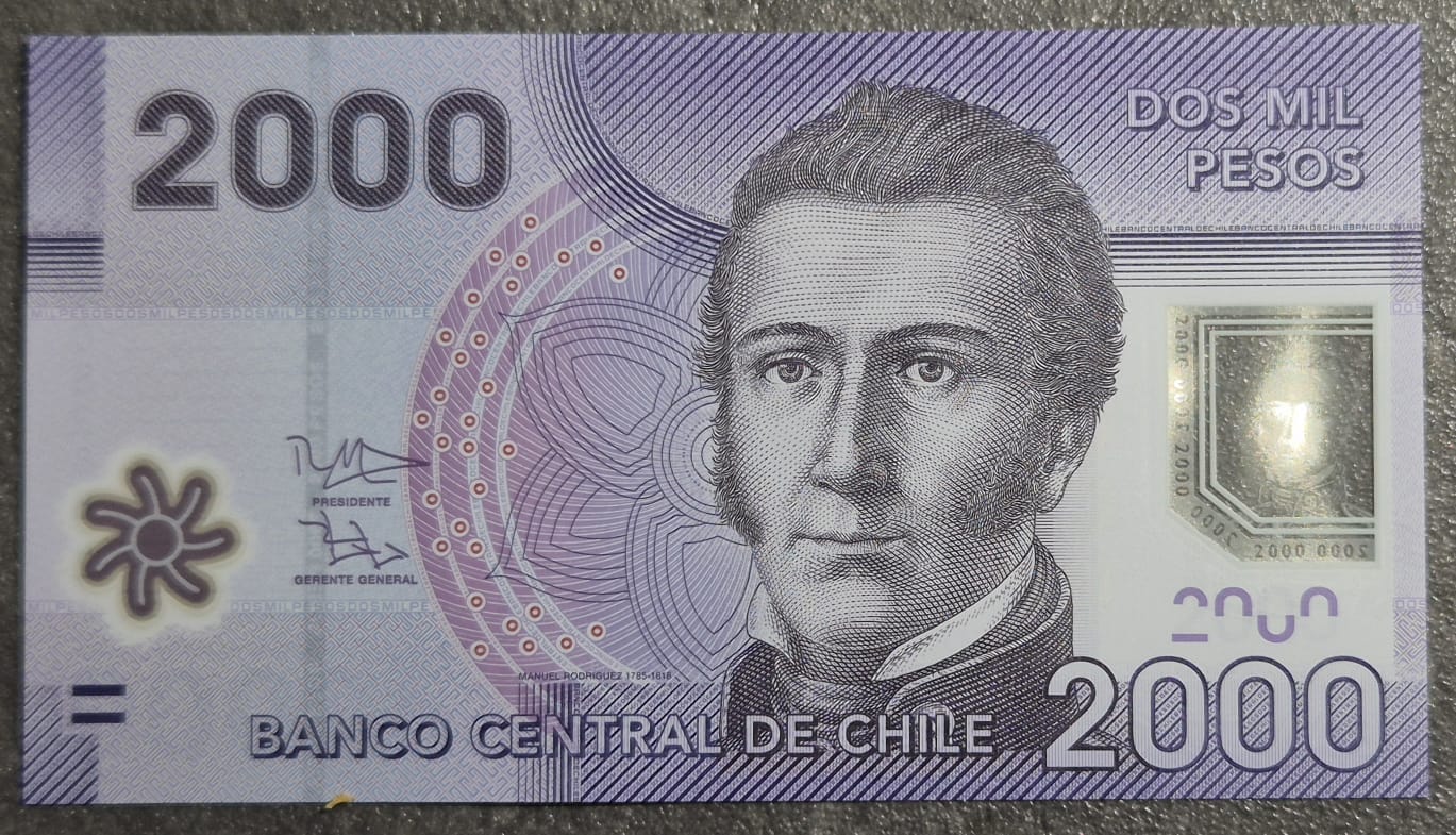 C340 .- BILLETE DE 2000 PESOS AÑO: 2014  FIRMAS: VERGARA--ZURBUCHEN  UNC CHILE