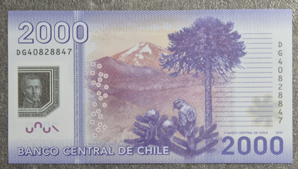 C340 .- BILLETE DE 2000 PESOS AÑO: 2014  FIRMAS: VERGARA--ZURBUCHEN  UNC CHILE
