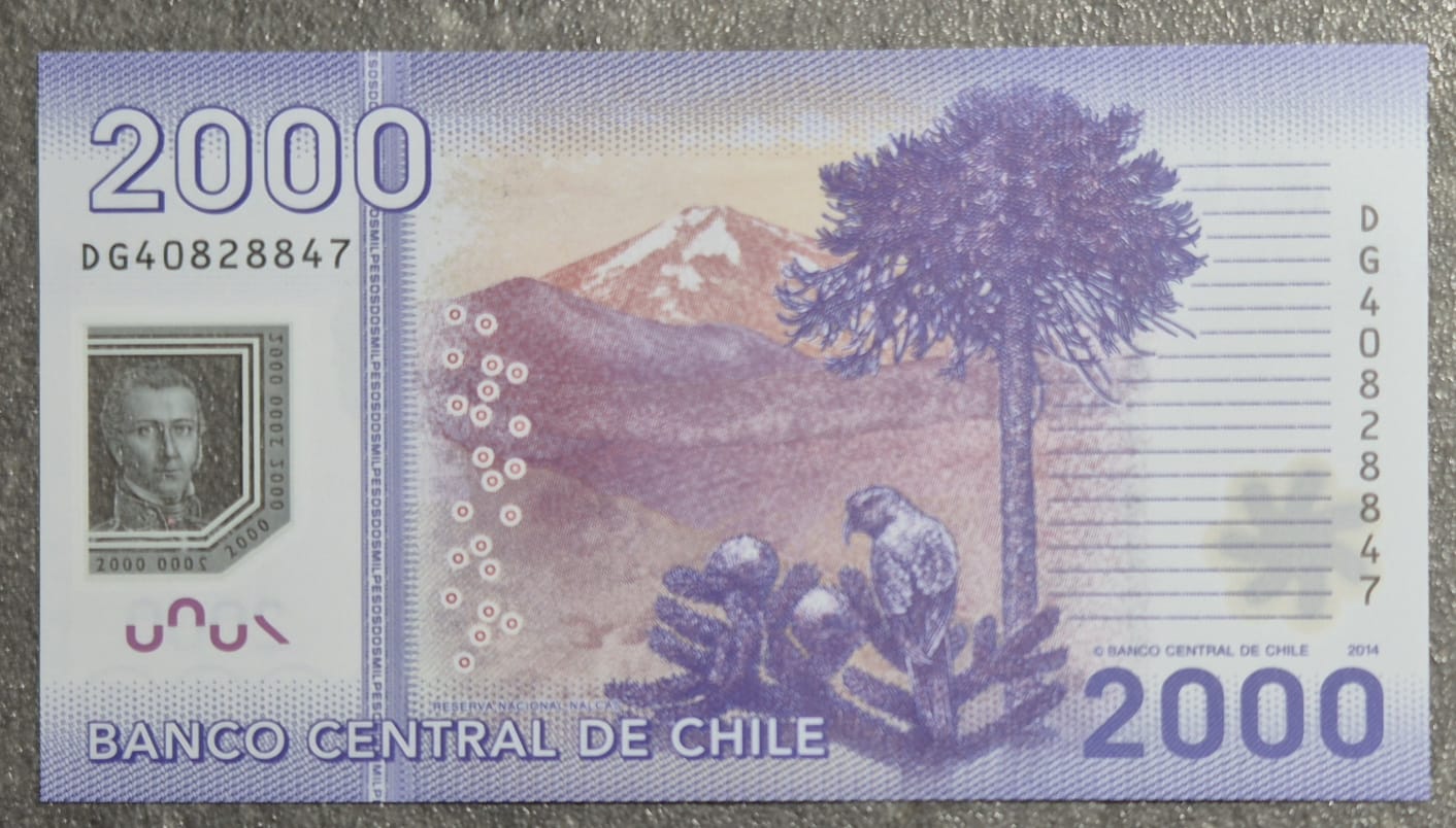 C340 .- BILLETE DE 2000 PESOS AÑO: 2014  FIRMAS: VERGARA--ZURBUCHEN  UNC CHILE
