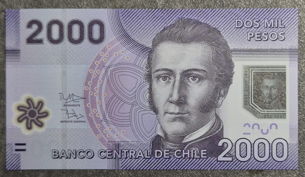 C341 .- BILLETE DE 2000 PESOS AÑO: 2013  FIRMAS: VERGARA--ZURBUCHEN  UNC CHILE