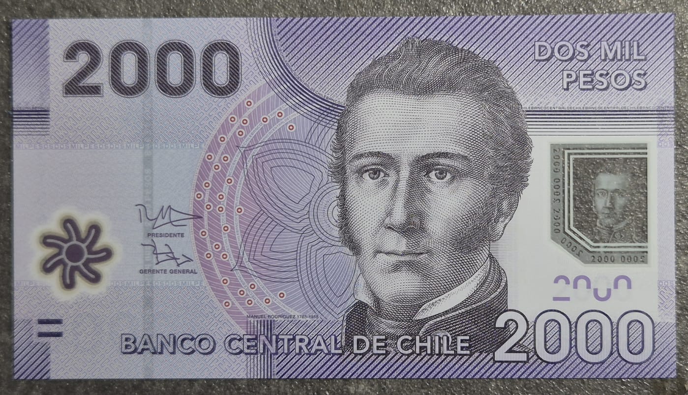 C342 .- BILLETE DE 2000 PESOS AÑO: 2015  FIRMAS: VERGARA--ZURBUCHEN  UNC CHILE