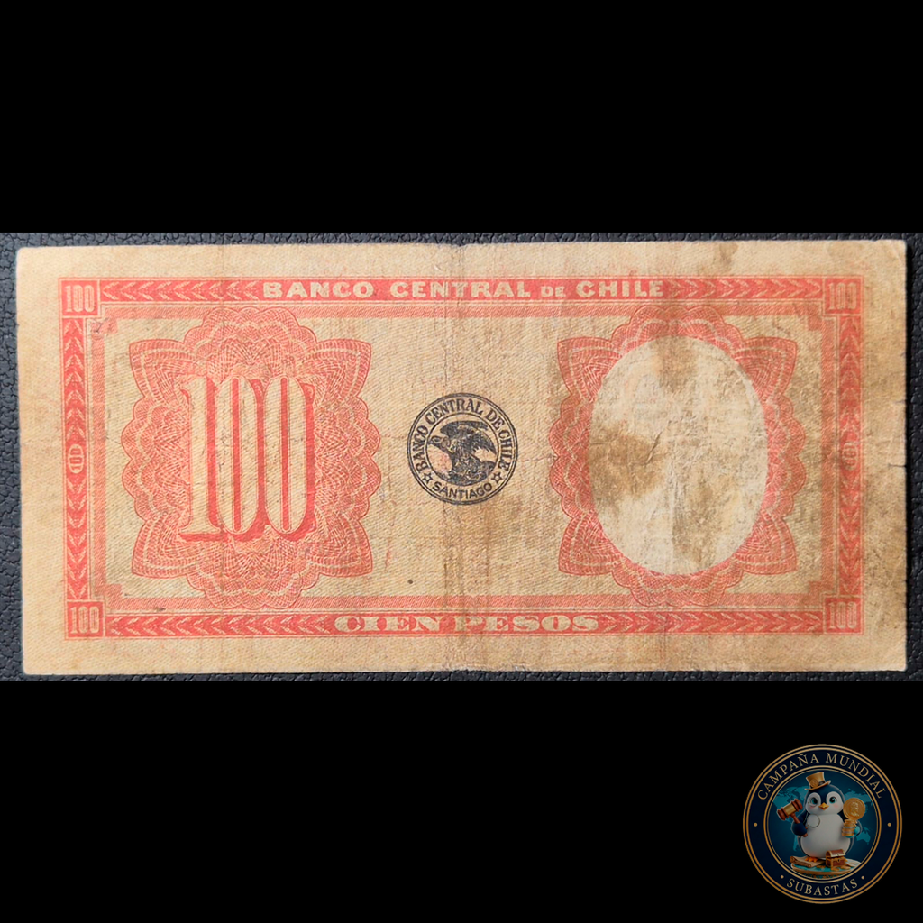 C343 .- BILLETE DE 100 PESOS FECHADO 10 DE MARZO DE 1937  SUBERCASEAUX-MEYERHOLZ (CONGRIO) VF CHILE