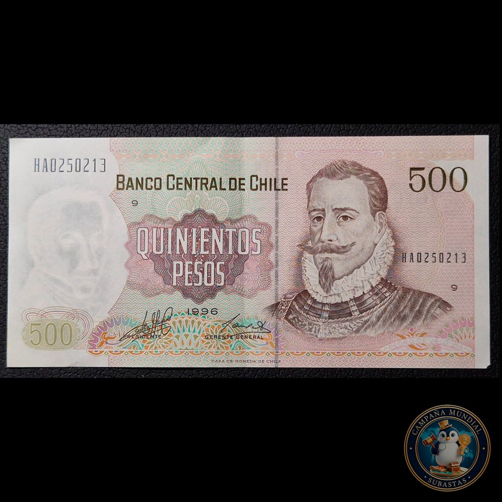 C348 .- BILLETE DE 500 PESOS AÑO: 1996  FIRMAS: MASSAD-CARRASCO  AUNC  CHILE