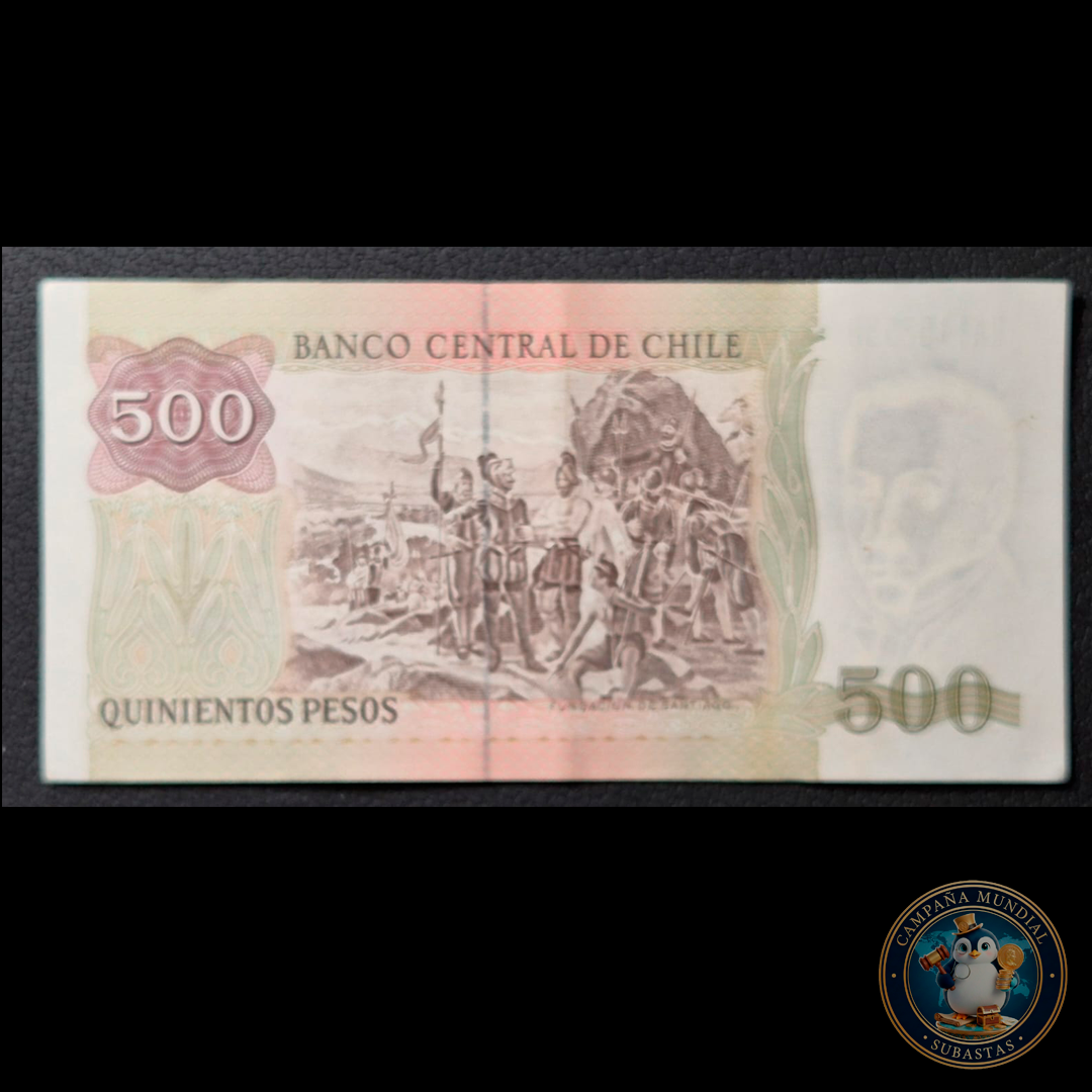 C349 .- BILLETE DE 500 PESOS AÑO: 1997  FIRMAS: MASSAD-CARRASCO  AUNC  CHILE