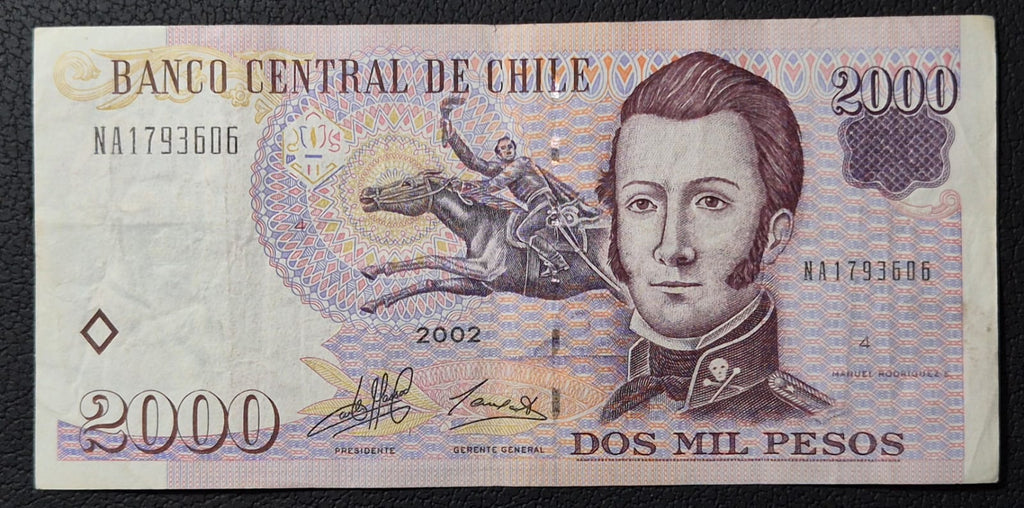 C353 .- BILLETE DE 2000 PESOS AÑO: 2002  FIRMAS: MASSAD-CARRASCO  VF+   CHILE
