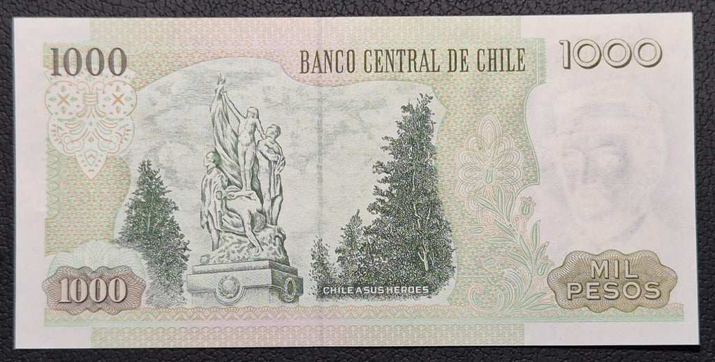 C356 .- BILLETE DE 1000 PESOS AÑO: 2001  FIRMAS: MASSAD-CARRASCO (SIN IMPRESO CASA DE MONEDA) XF CHILE