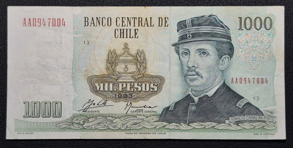 C357 .- BILLETE DE 1000 PESOS AÑO: 1993  FIRMAS: ZAHLER-CARRASCO   XF-   CHILE