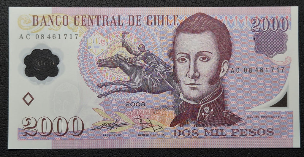 C359 .- BILLETE 2000 PESOS  AÑO:  2008  FIRMAS: DE GREGORIO-ZURBUCHEN  UNC     CHILE