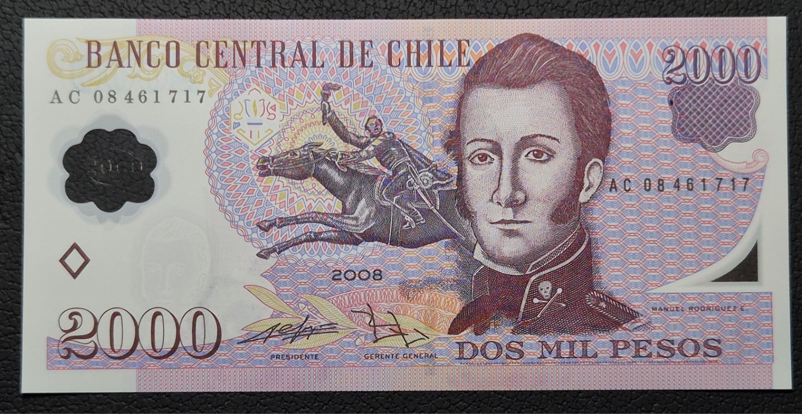 C359 .- BILLETE 2000 PESOS  AÑO:  2008  FIRMAS: DE GREGORIO-ZURBUCHEN  UNC     CHILE