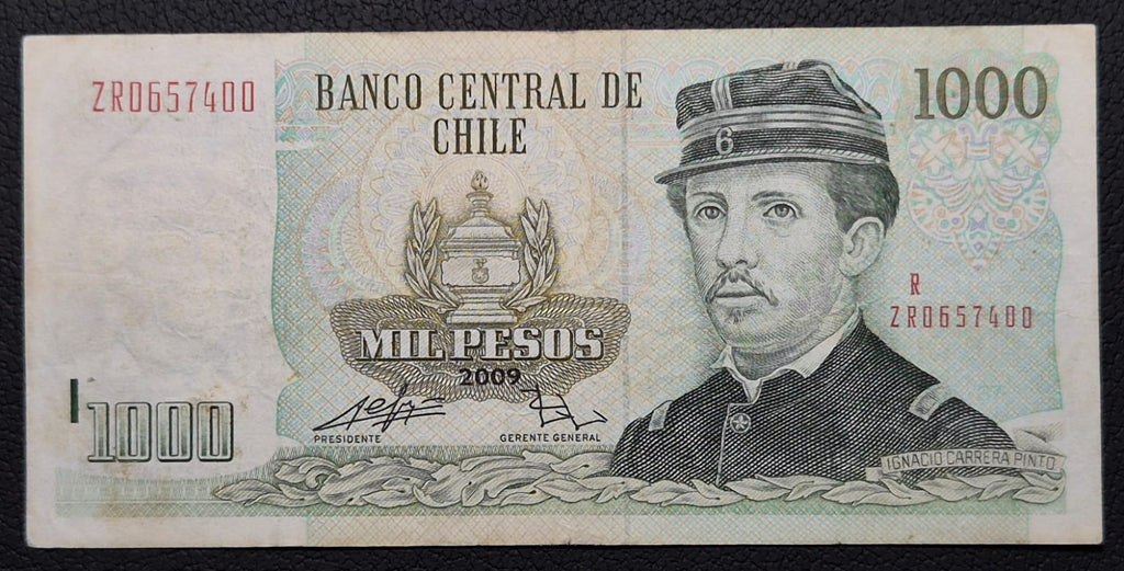 C362 .- BILLETE 1000 PESOS  AÑO:  2009  FIRMAS: DE GREGORIO-ZURBUCHEN  REPOSICIÓN    VF   CHILE