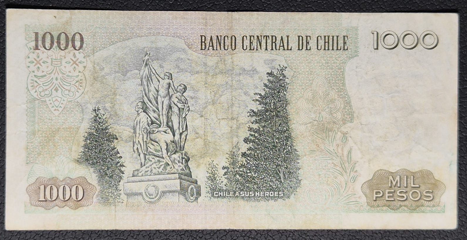C362 .- BILLETE 1000 PESOS  AÑO:  2009  FIRMAS: DE GREGORIO-ZURBUCHEN  REPOSICIÓN    VF   CHILE