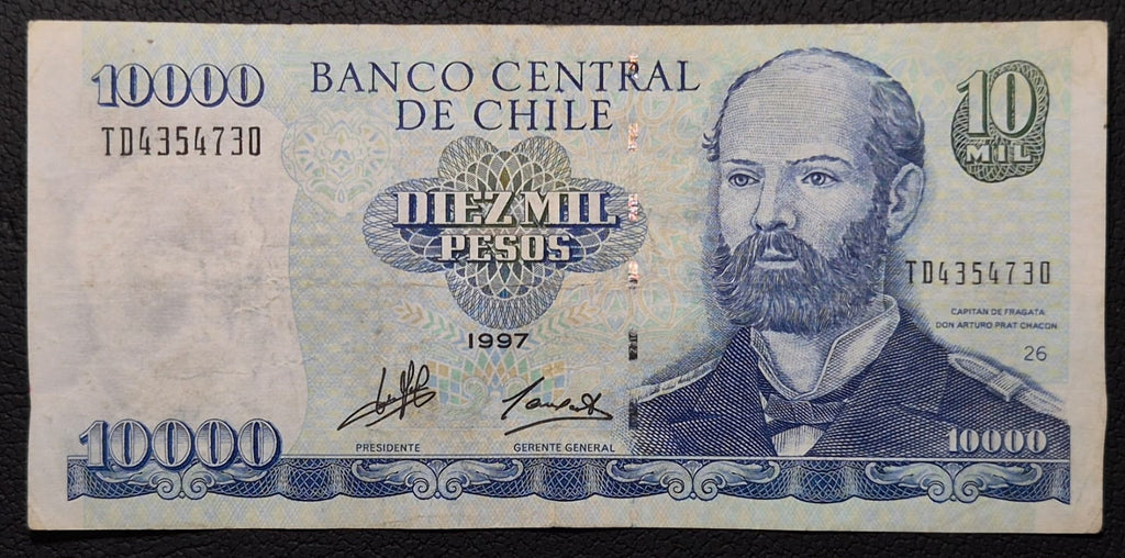C369 .- BILLETE DE 10000 PESOS AÑO: 1997 FIRMAS: MASSAD-CARRASCO   VF  CHILE