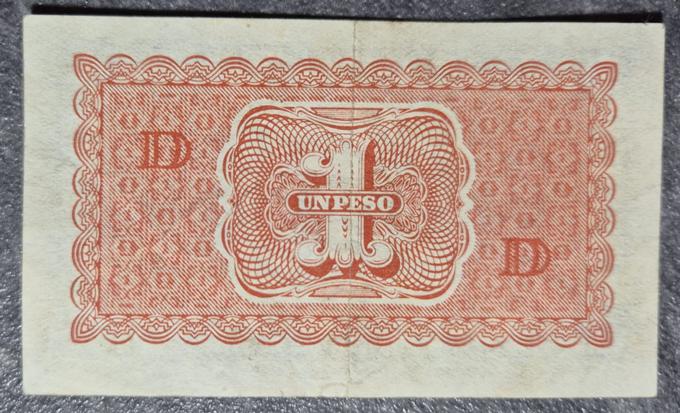 C371 .- BILLETE DE UN PESO PROVISIONAL FECHADO: 3 DE MARZO DE 1943. LETRA "D" . XF   CHILE
