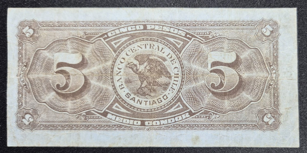 C372 .- BILLETE DE CINCO(5) PESOS FECHADO: 2 DE JUNIO DE 1930. VF   CHILE
