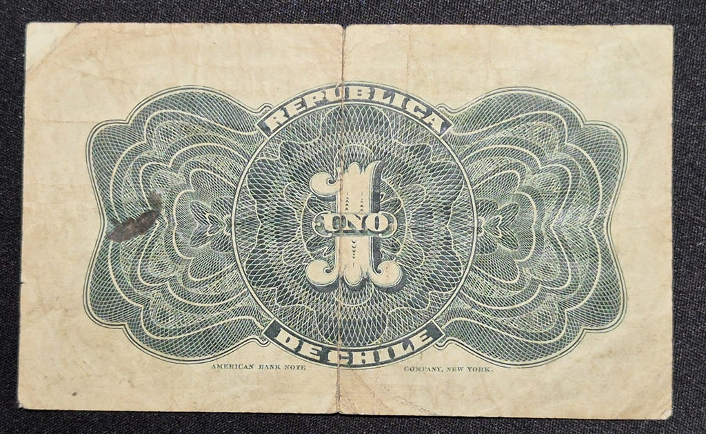 C373 .- BILLETE DE UN(1) PESO PROVISIONAL FECHADO 13 DE AGOSTO DE 1919. VF  CHILE