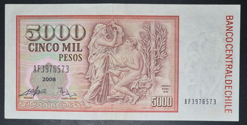 C732 .- BILLETE DE 5000 PESOS AÑO: 2008  XF+   CHILE