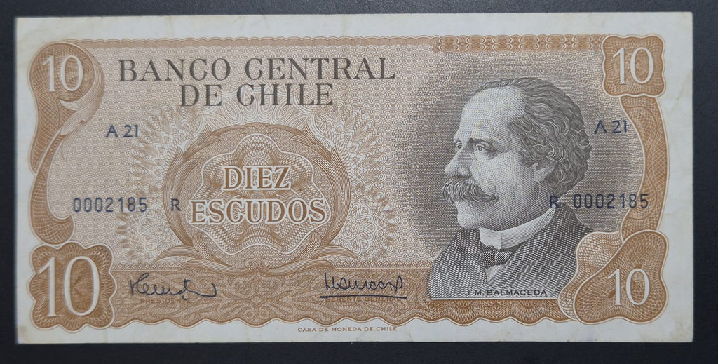 C736 .- BILLETE DE 10 ESCUDOS   "REPOSICIÓN"  XF   CHILE