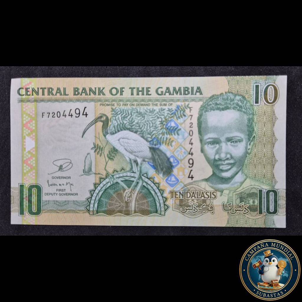 D1300 BILLETE DE 10 DALASIS DE LA REPUBLICA DE GAMBIA  UNC   GAMBIA