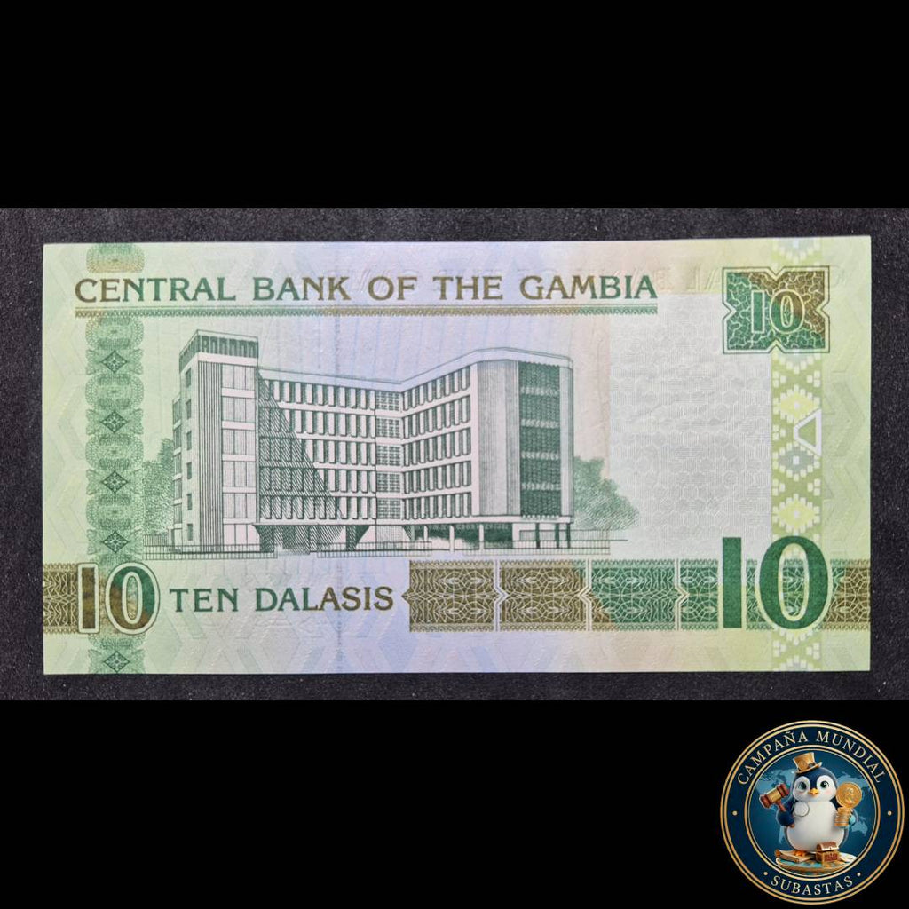 D1300 BILLETE DE 10 DALASIS DE LA REPUBLICA DE GAMBIA  UNC   GAMBIA