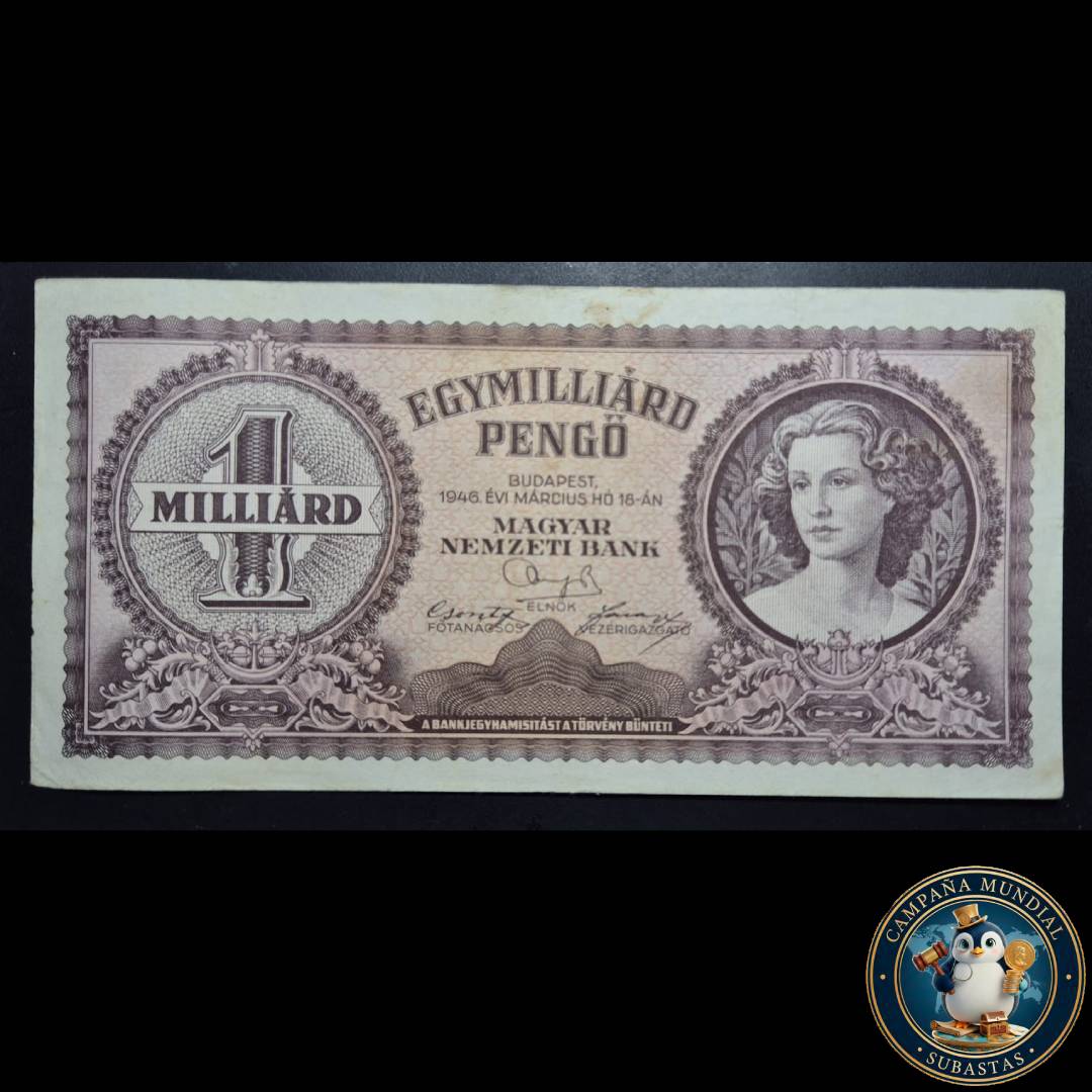 D1323 BILLETE DE UN MILLIARD HUNGARO DE FEHA: 18 DE MARZO DE 1946 (POSGUERRA)   XF    HUNGRÍA