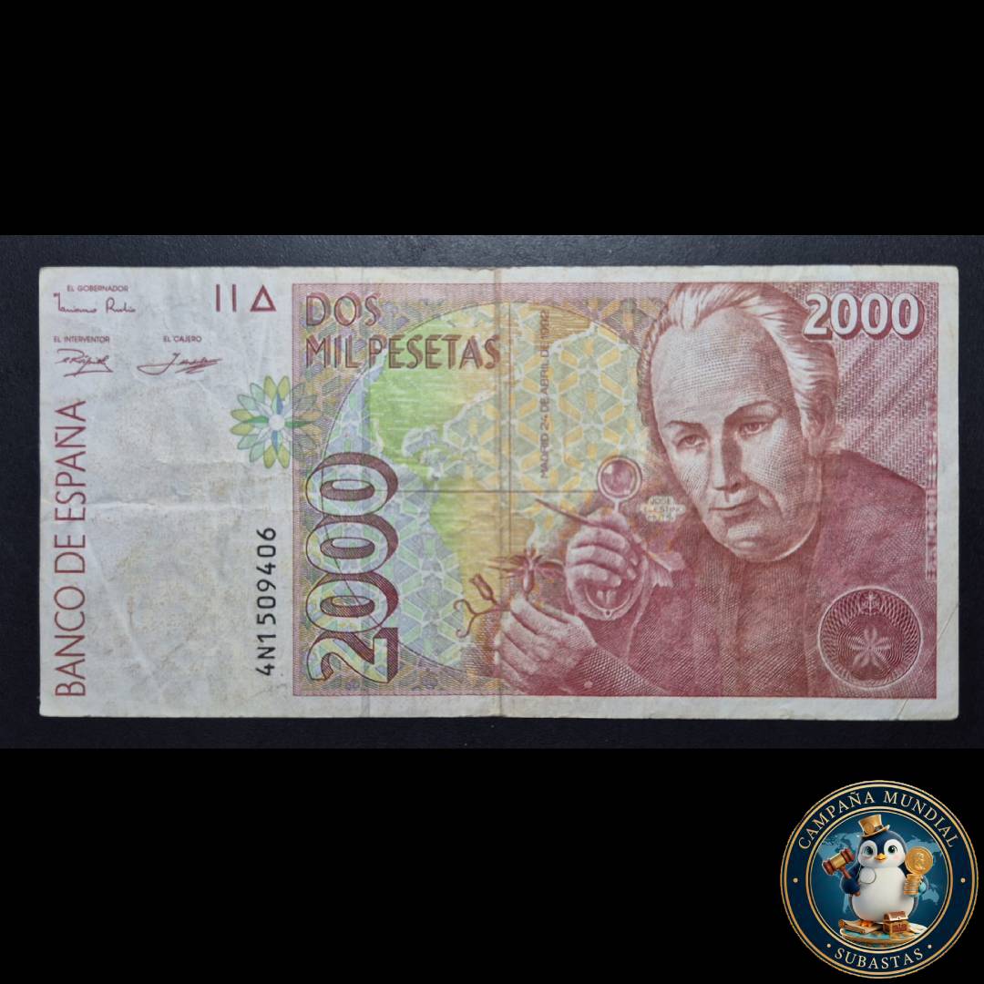 D1335 BILLETE DE 2000 PESETAS. 24 DE ABRIL DE 1992.  VF    ESPAÑA