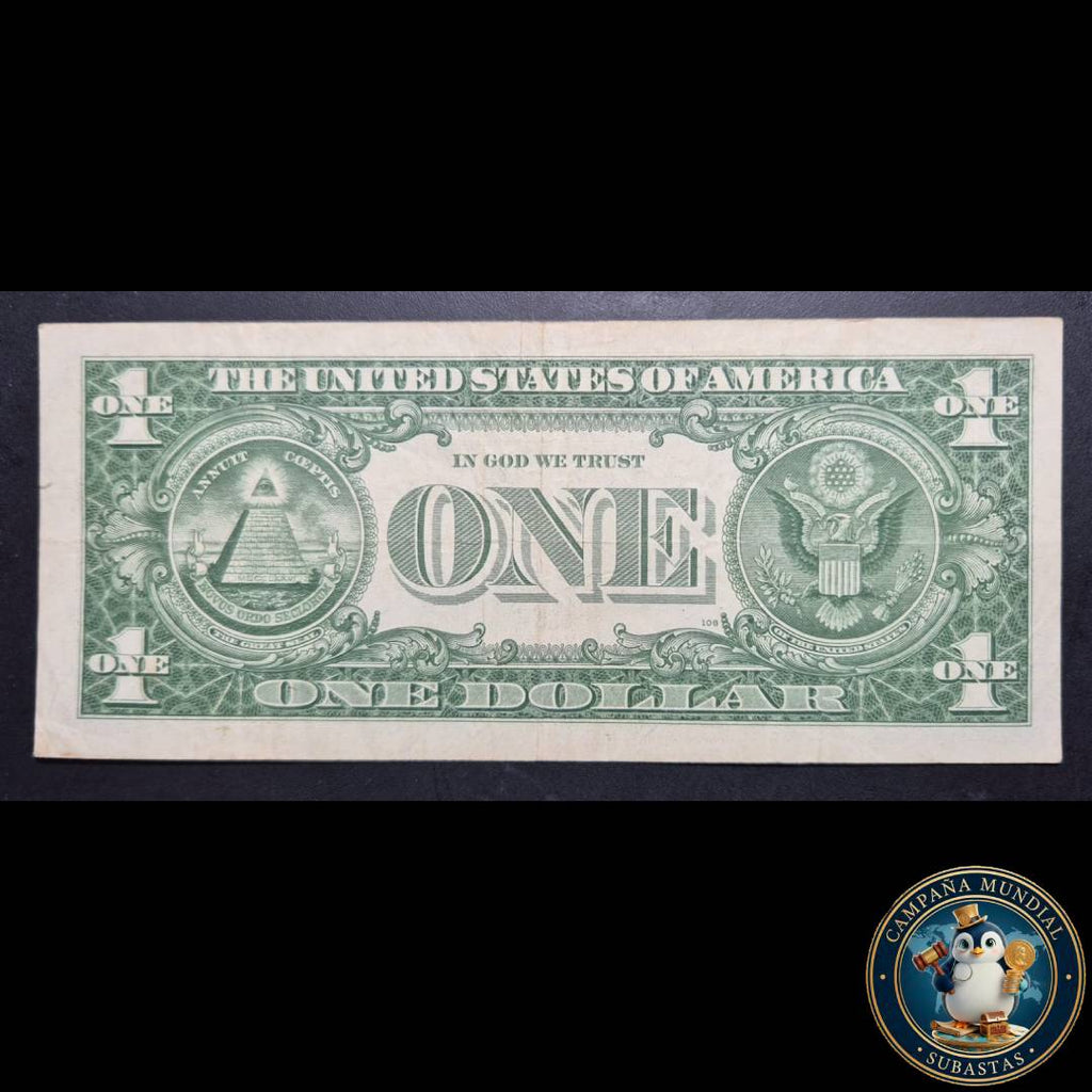D1337 BILLETE DE UN(1) DOLAR SELLO AZUL CON SERIE  1957  VF+    USA