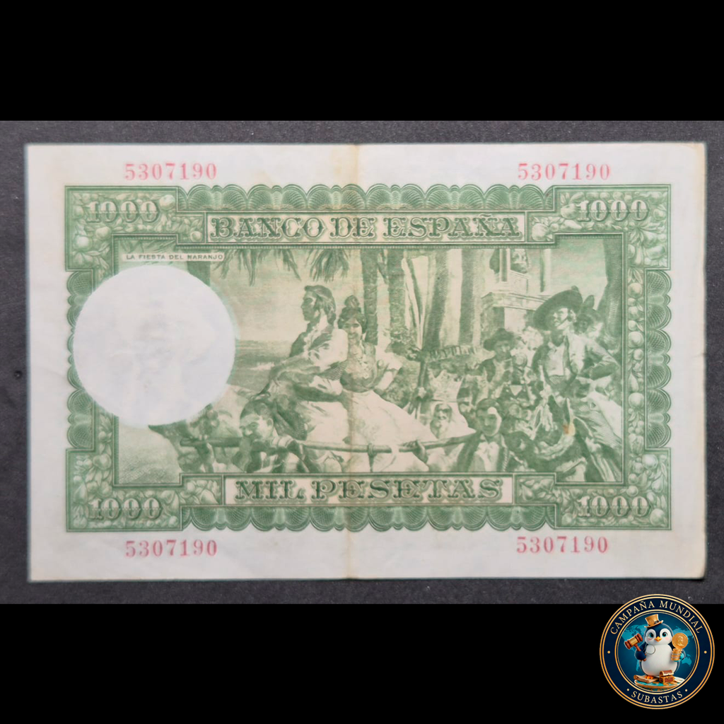 D404 .- BILLETE DE 1000 PESETAS  FECHADO: 31 de DICIEMBRE de 1951     VF+    ESPAÑA