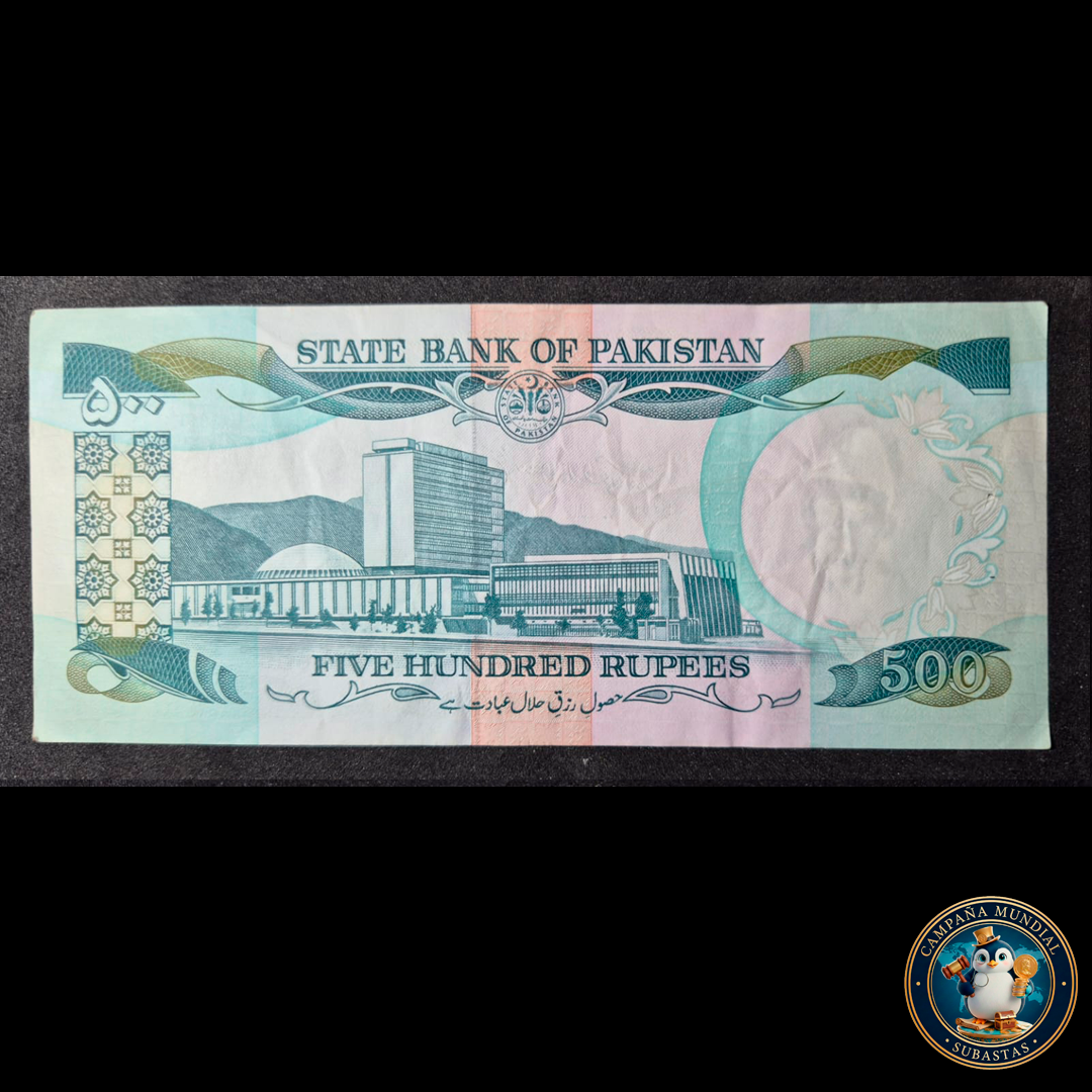 D414 .- BILLETE DE 500 RUPIAS PAKISTANIES  VF+   PAKISTÁN