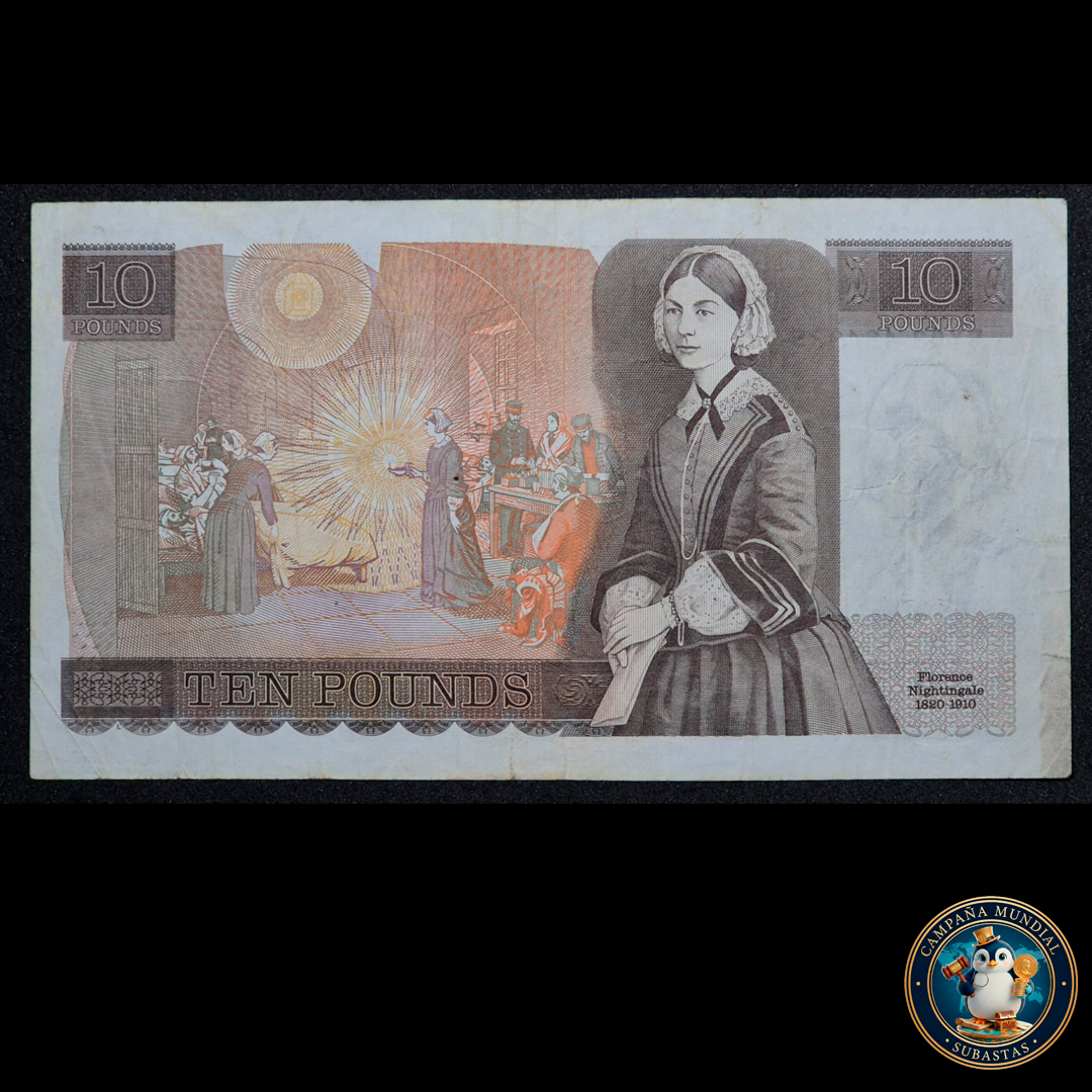 D419 .- BILLETE DE 10 LIBRAS ESTERLINAS (EN CONMEMORACIÓN DE FLORENCES NIGHTNGALE)  XF- ENGLAND