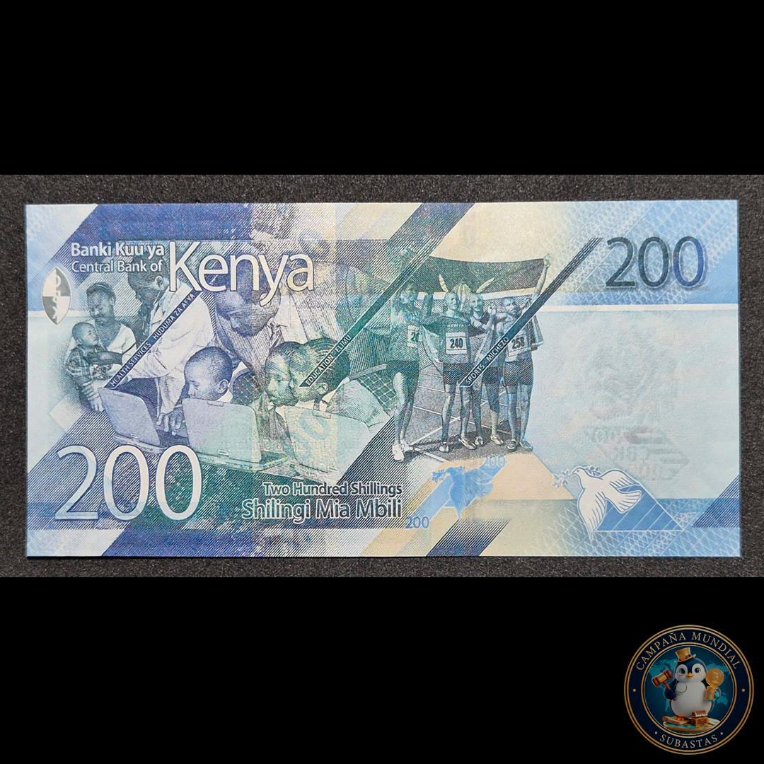 D423 .- BILLETE DE 200 SHILLING KENIANOS  UNC   KENIA