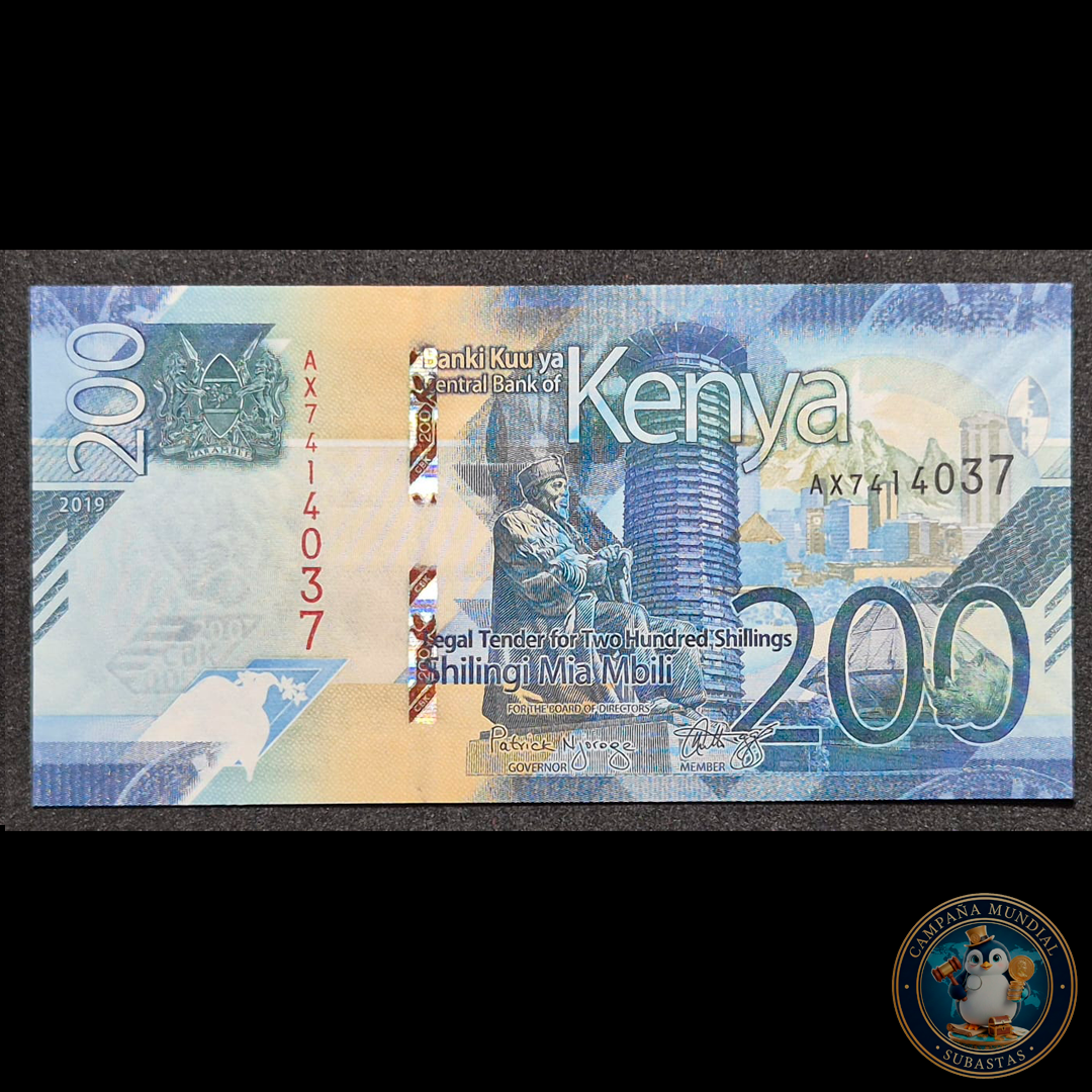D423 .- BILLETE DE 200 SHILLING KENIANOS  UNC   KENIA