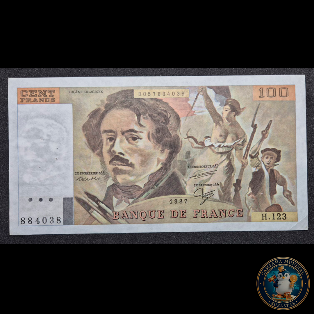 D424 .- BILLETE DE  100 FRANCOS,  XF-   FRANCIA