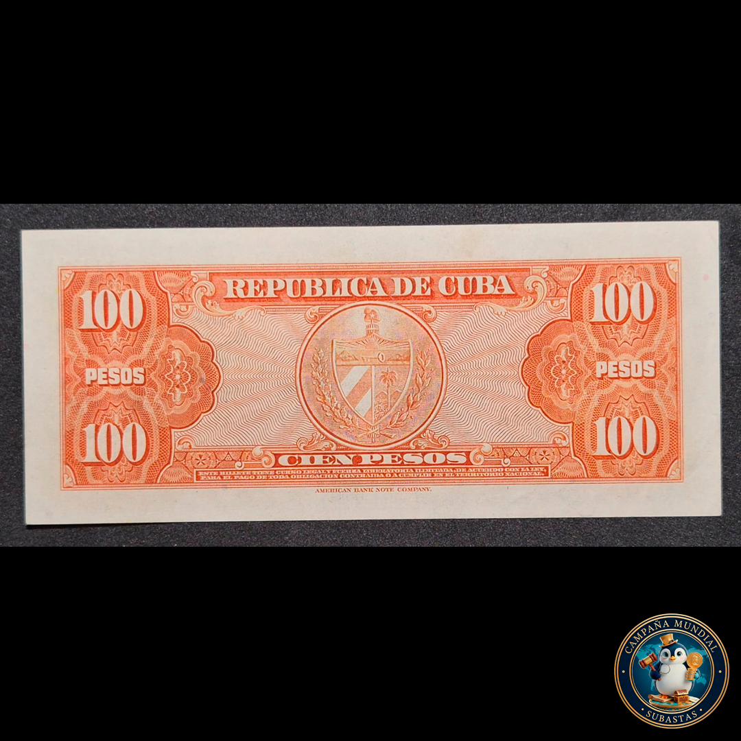 D427 .- BILLETE DE 100 PESOS CUBANOS SERIE:1959  (AMERICAN NOTE BANK)    XF+   CUBA