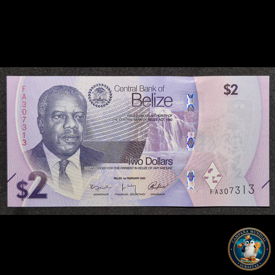 D429 .- BILLETE DE DOS(2) DOLARES DE BELICE.   UNC   BELICE