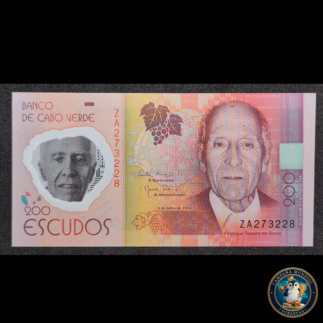 D431 .- BILLETE DE 200 ESCUDOS DE LA ISLA DE CABO VERDE. POLÍMERO   UNC  CABO VERDE