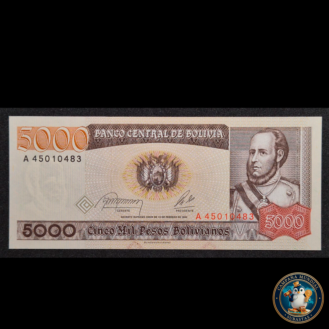 D433 .- BILLETE DE 5000 BOLIVIANOS.   UNC   BOLIVIA