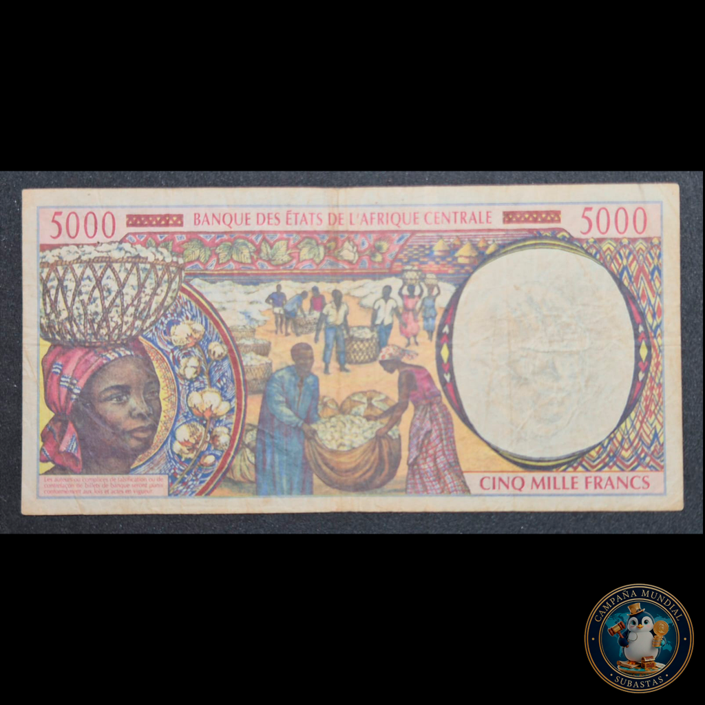 D437 .- BILLETE DE 5000 FRANCOS DE LOS ESTADO DE AFRICA CENTRAL.   XF-   AFRICA CENTRAL